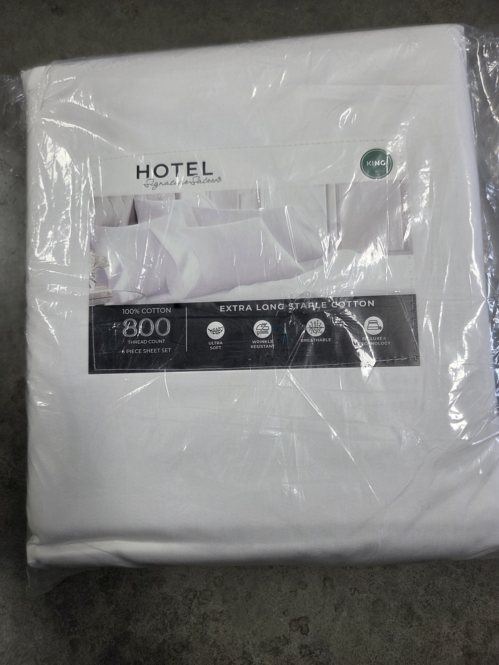Hotel Signature 800 TC Cotton Sheet Set - White (King)